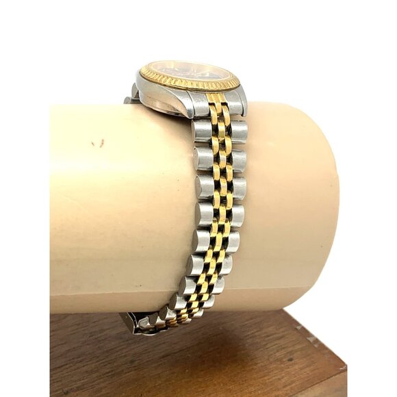 West End Women's Watch Vintage Swiss Automatic Black Dial Two Tone Steel 26mm - Picture 10 of 12